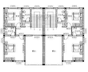 農村三層雙拼房屋建筑施工設計圖紙,帶車庫