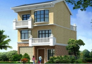 新農村自建80平方米小三層房屋建筑施工圖紙帶外觀圖